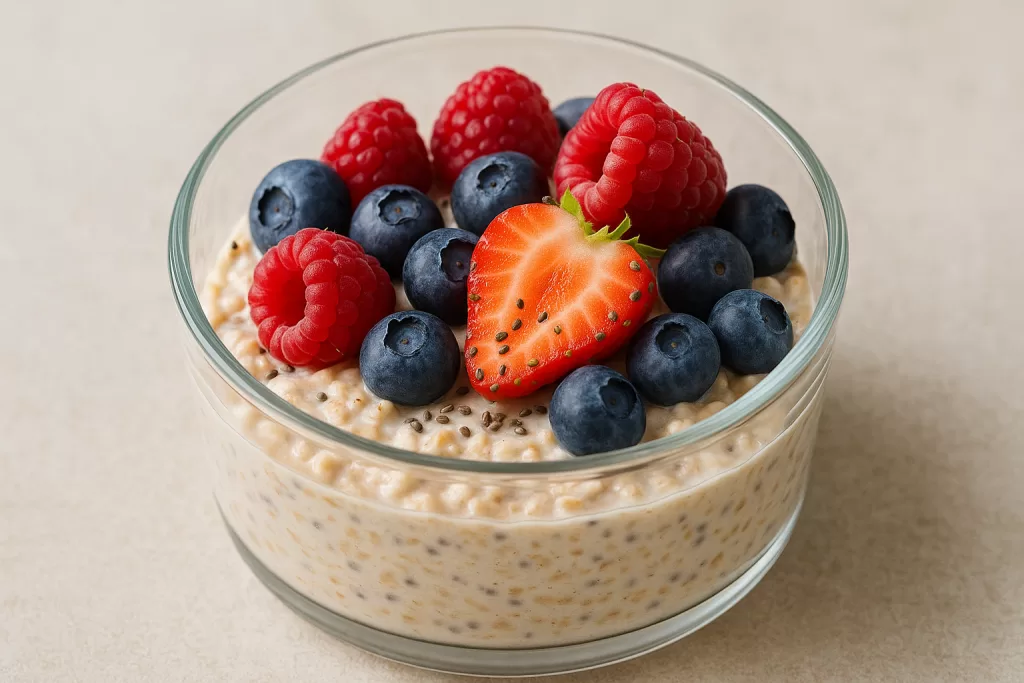 oats com frutas vermelhas