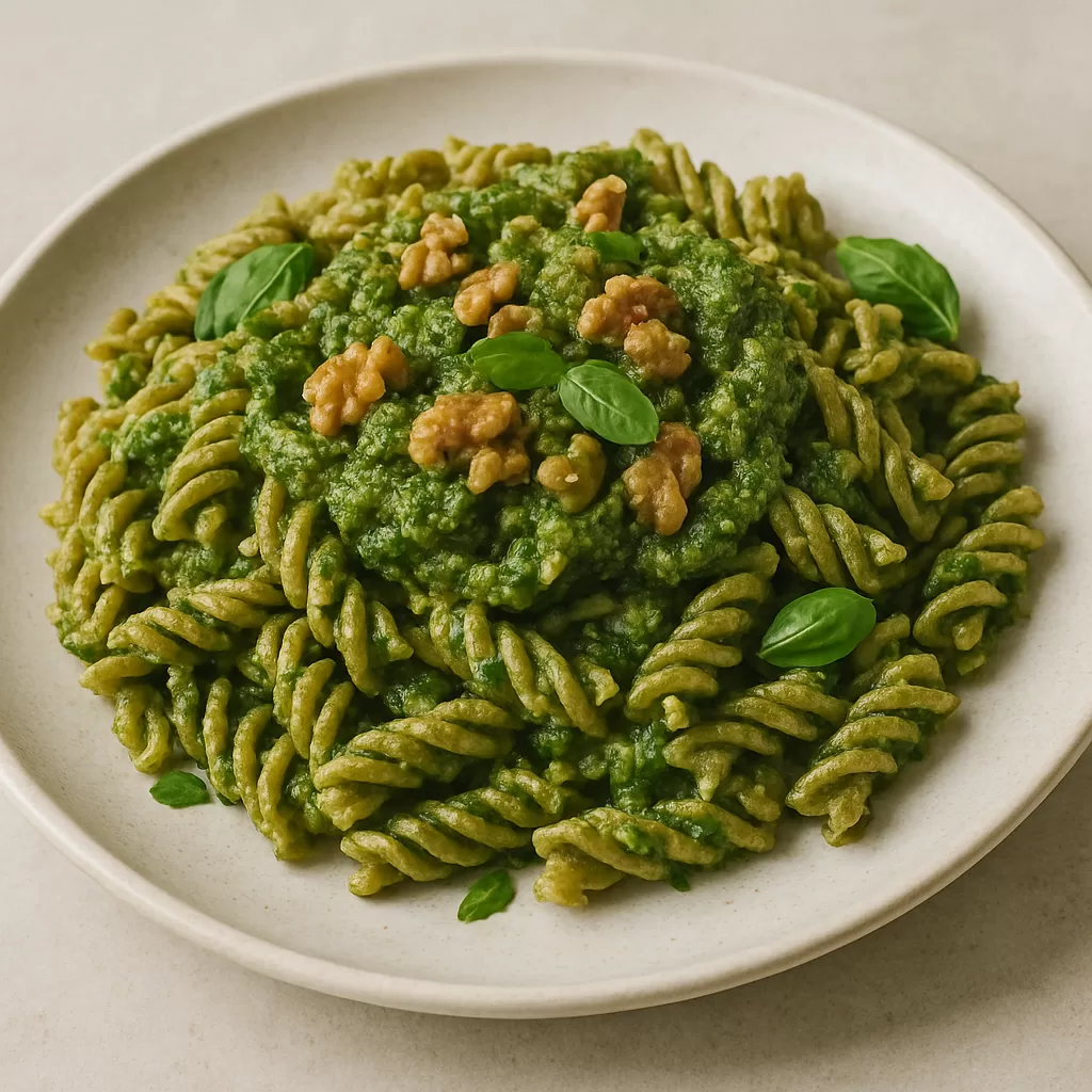 macarrao integral com molho pesto